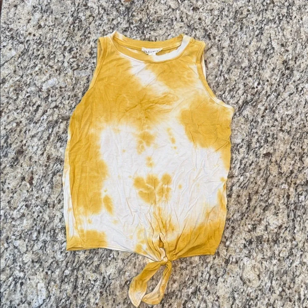 Kids Yellow Tie-Dye Tank Top